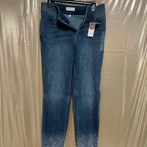 Lane Bryant Dark Blue Skinny Jeans with Sparkle Detail